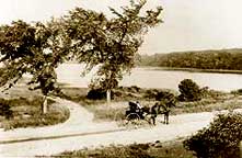 View of Dennis Pond from Willow Street, 1800's
